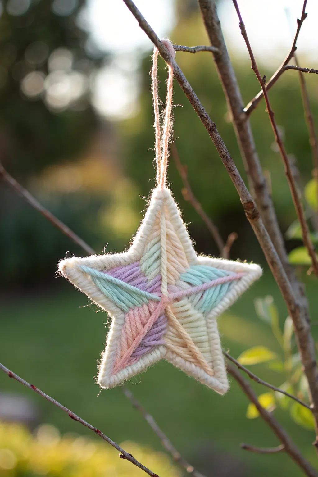 Add a cozy touch to your holiday decor with a DIY yarn-wrapped star ornament. Perfect for a minimalist, yet warm and inviting Christmas tree.