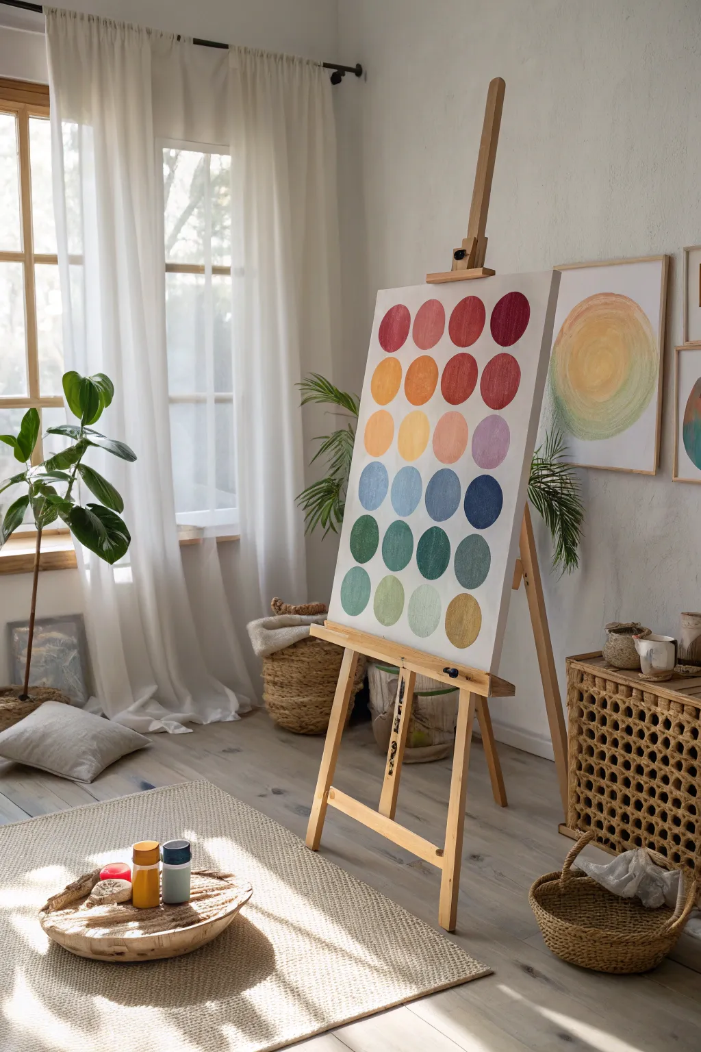 Celebrate creativity with a touch of color and simplicity: a collaborative masterpiece that adds warmth and joy to any space.