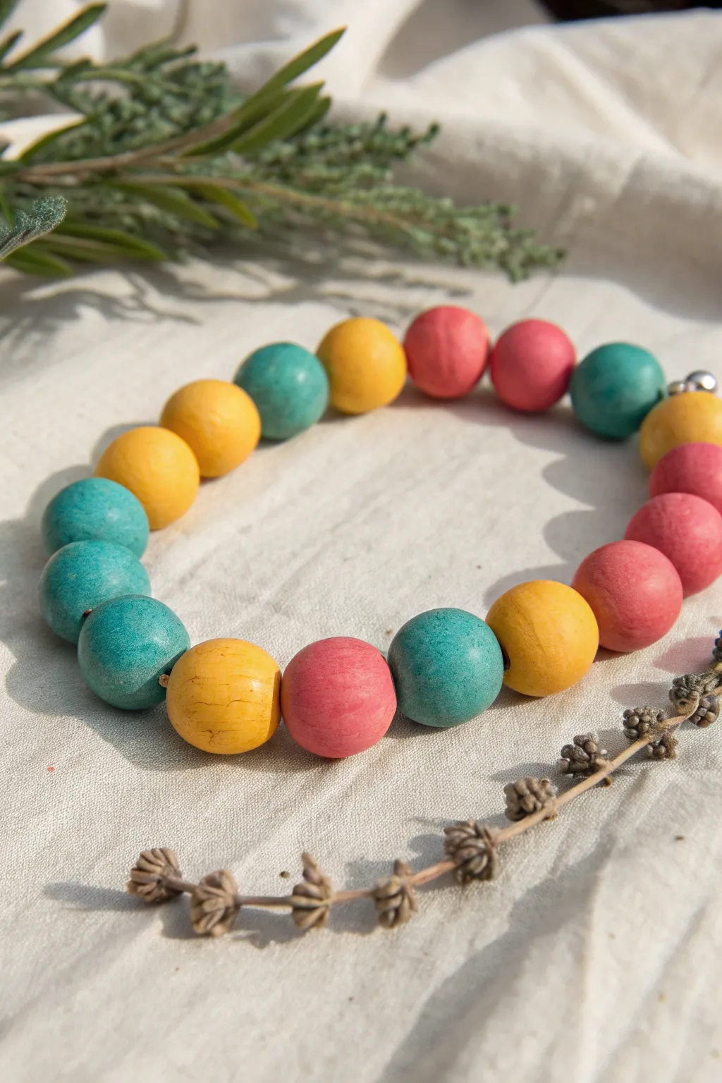 Bold and beautiful: Discover the art of vibrant color blocking with handcrafted clay bead bracelets!