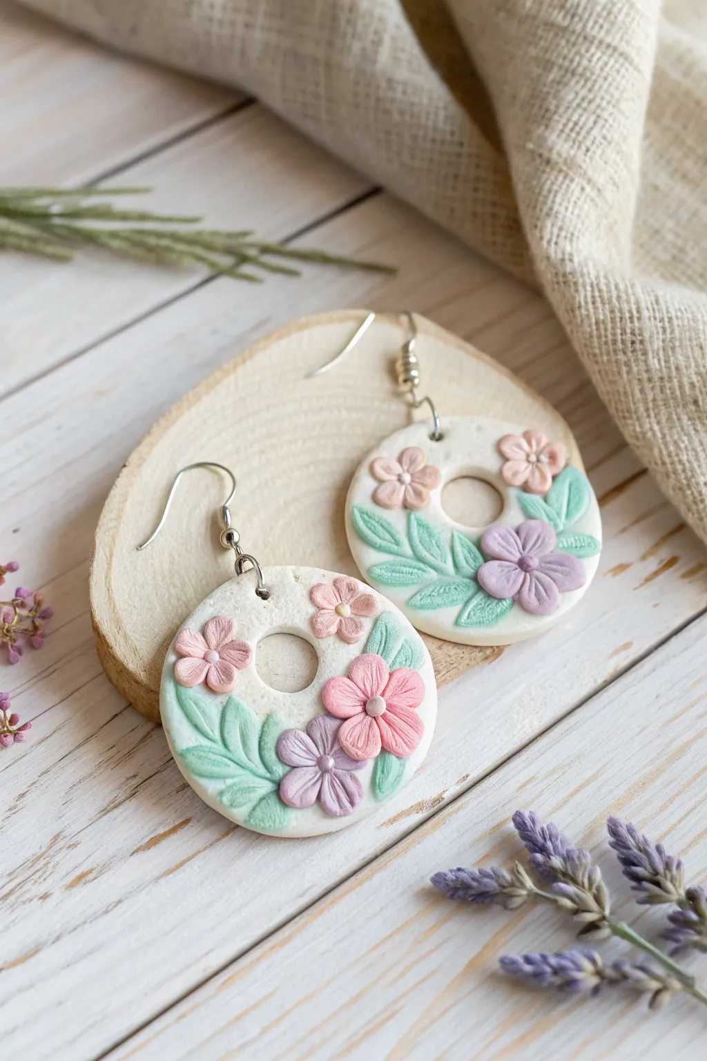Embrace the charm of spring with these exquisite floral clay earrings, a perfect blend of Scandinavian minimalism and Boho elegance.