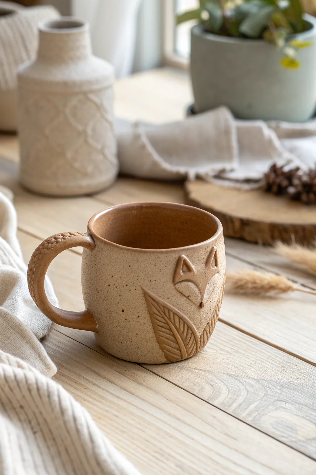 Add a playful twist to your morning routine with this charming fox tail mug handle!