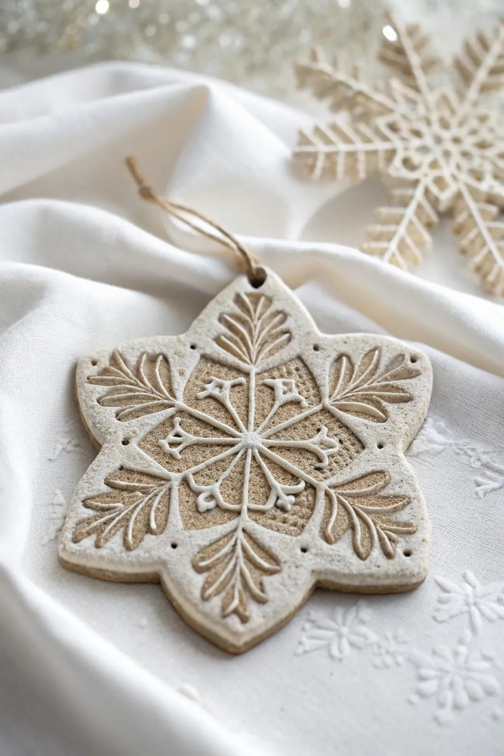 Capture the elegance of winter with handcrafted snowflake ornaments.