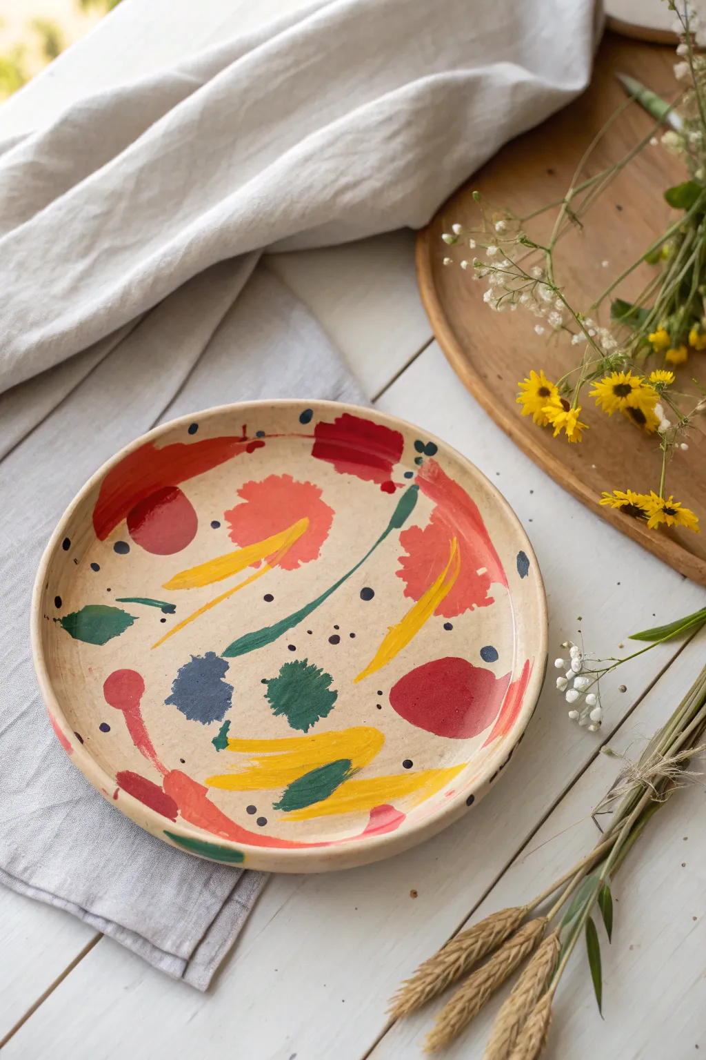 Transform your table setting with a burst of color and artisan charm. #ClayCreations #BoldDesign