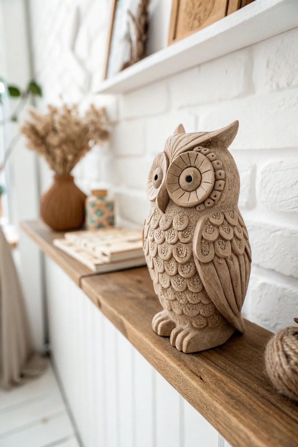 Whimsical Clay Owl: A touch of handcrafted charm for your space.