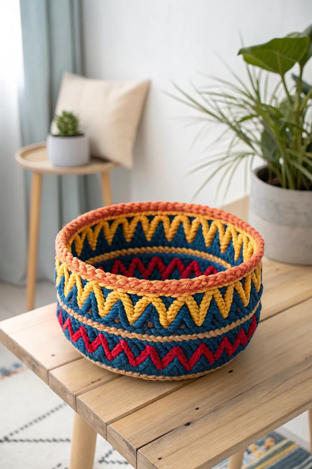 Add a burst of color to your space with this vibrant, handcrafted coil basket—where simplicity meets striking design. 🌿✨