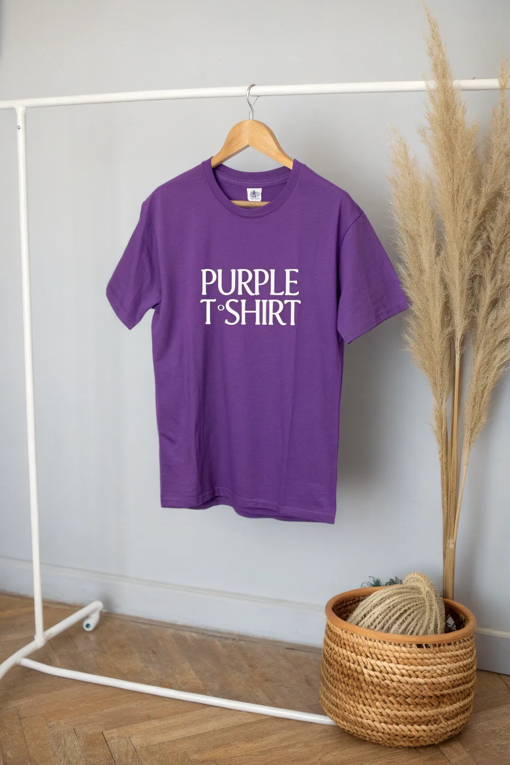 Make a statement with this bold typography tee in vibrant purple – perfect for sparking conversations and embracing minimalist style.