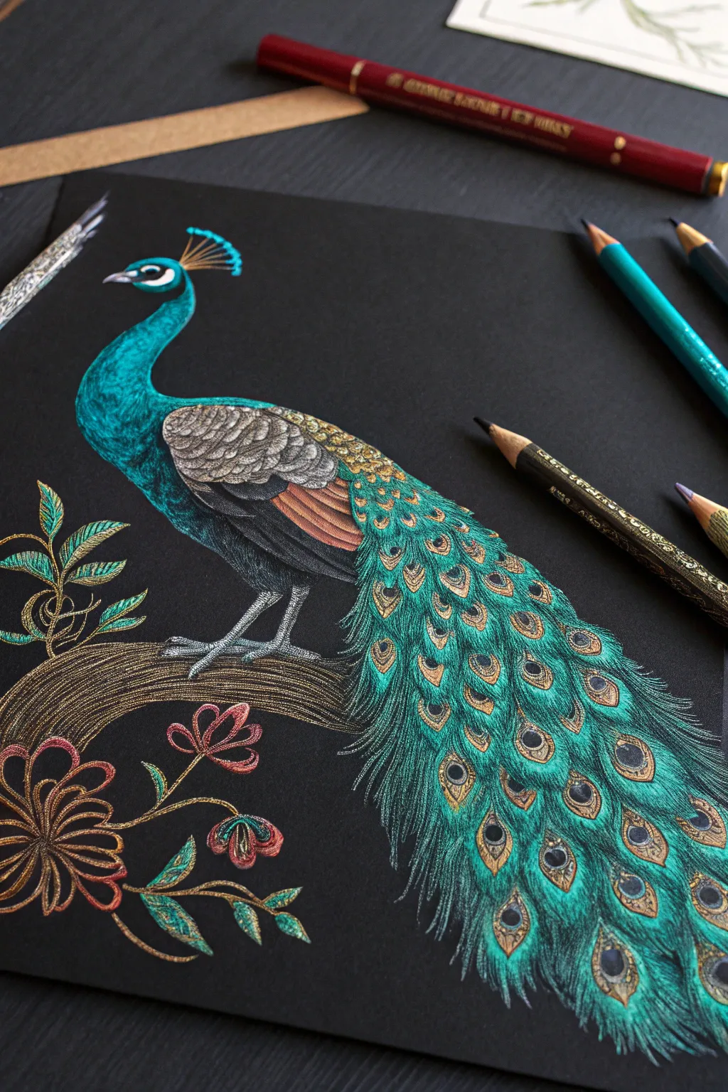 Vibrant Elegance: The Majestic Peacock in Bold Hues