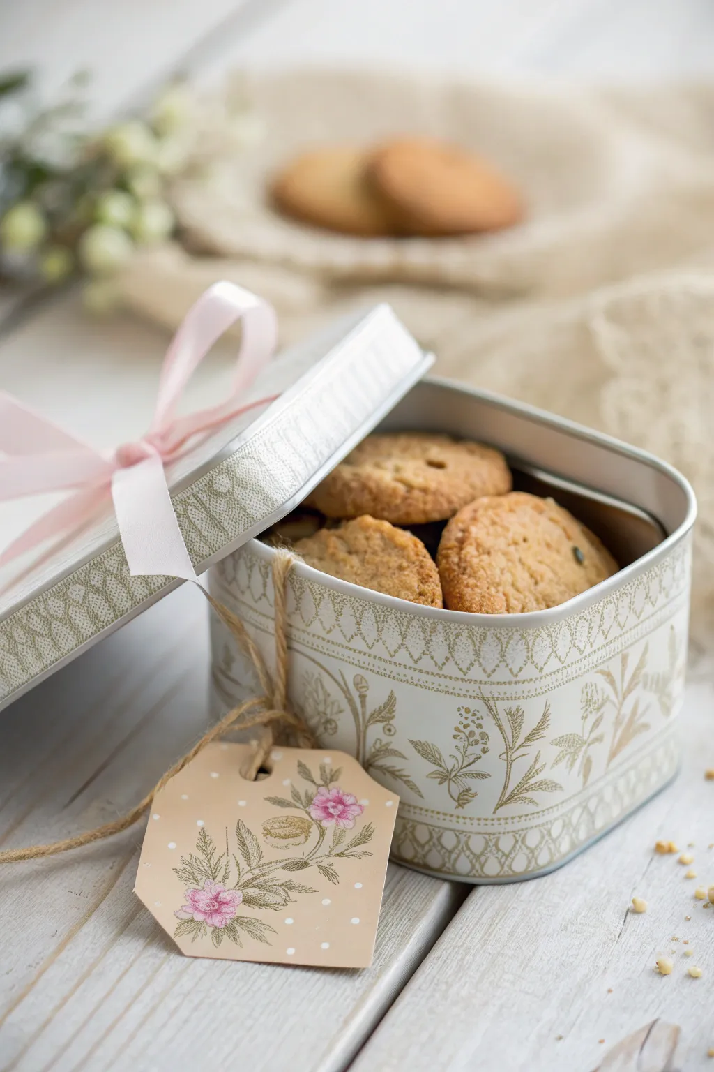 Elevate your cookie gifting with charming vintage tins and a touch of handmade elegance.