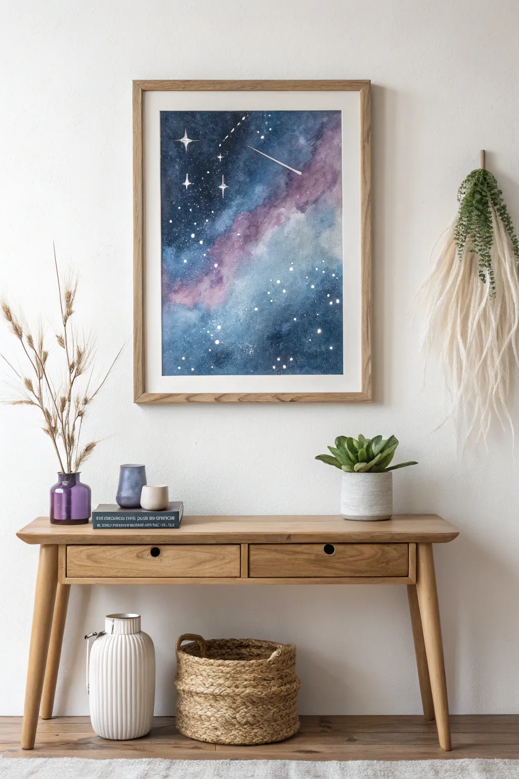 Capture the magic of the stars with this minimalist watercolor masterpiece.