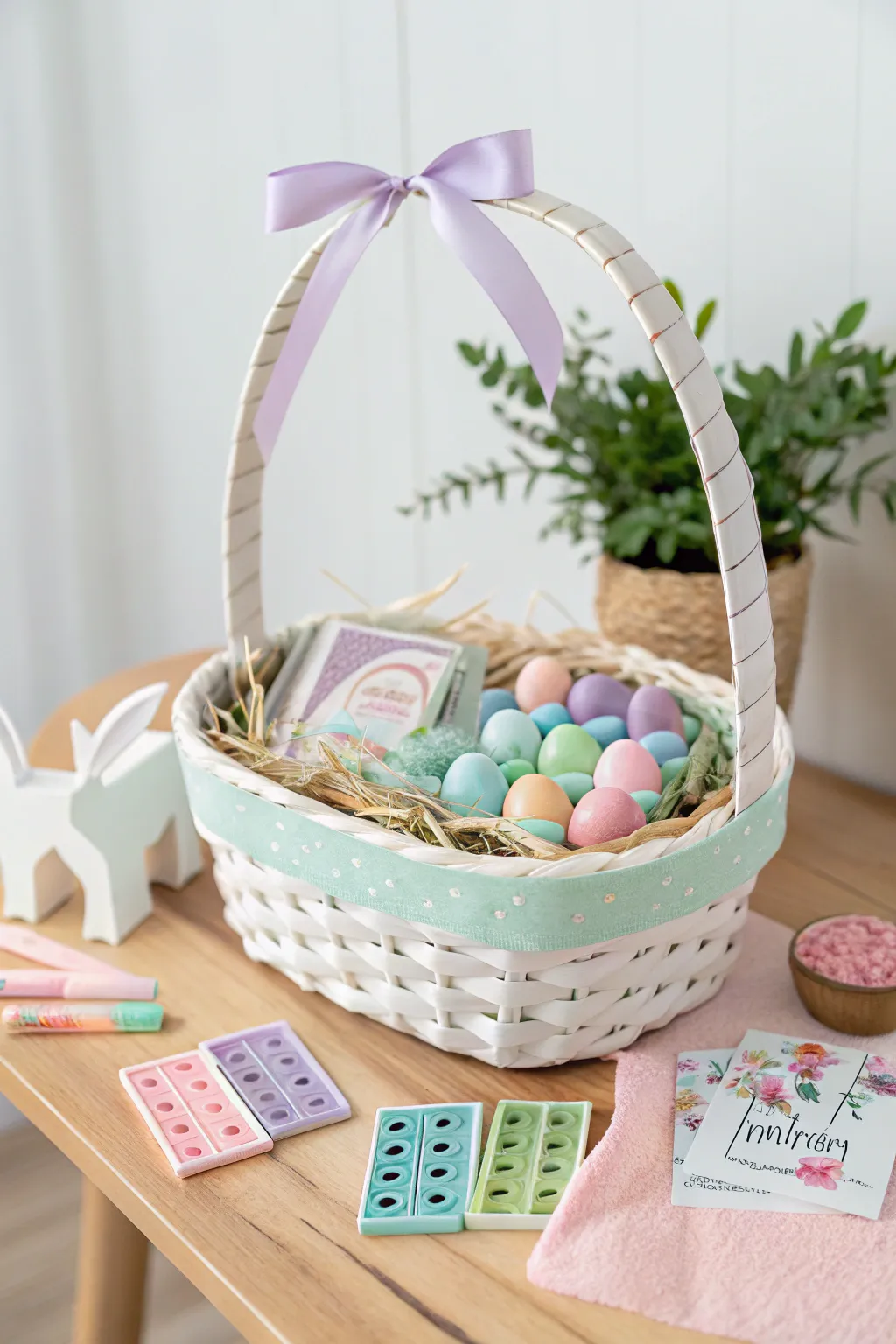 Add a touch of festivity to your crafting corner with this pastel-adorned Easter basket of creativity. 🎨🐰