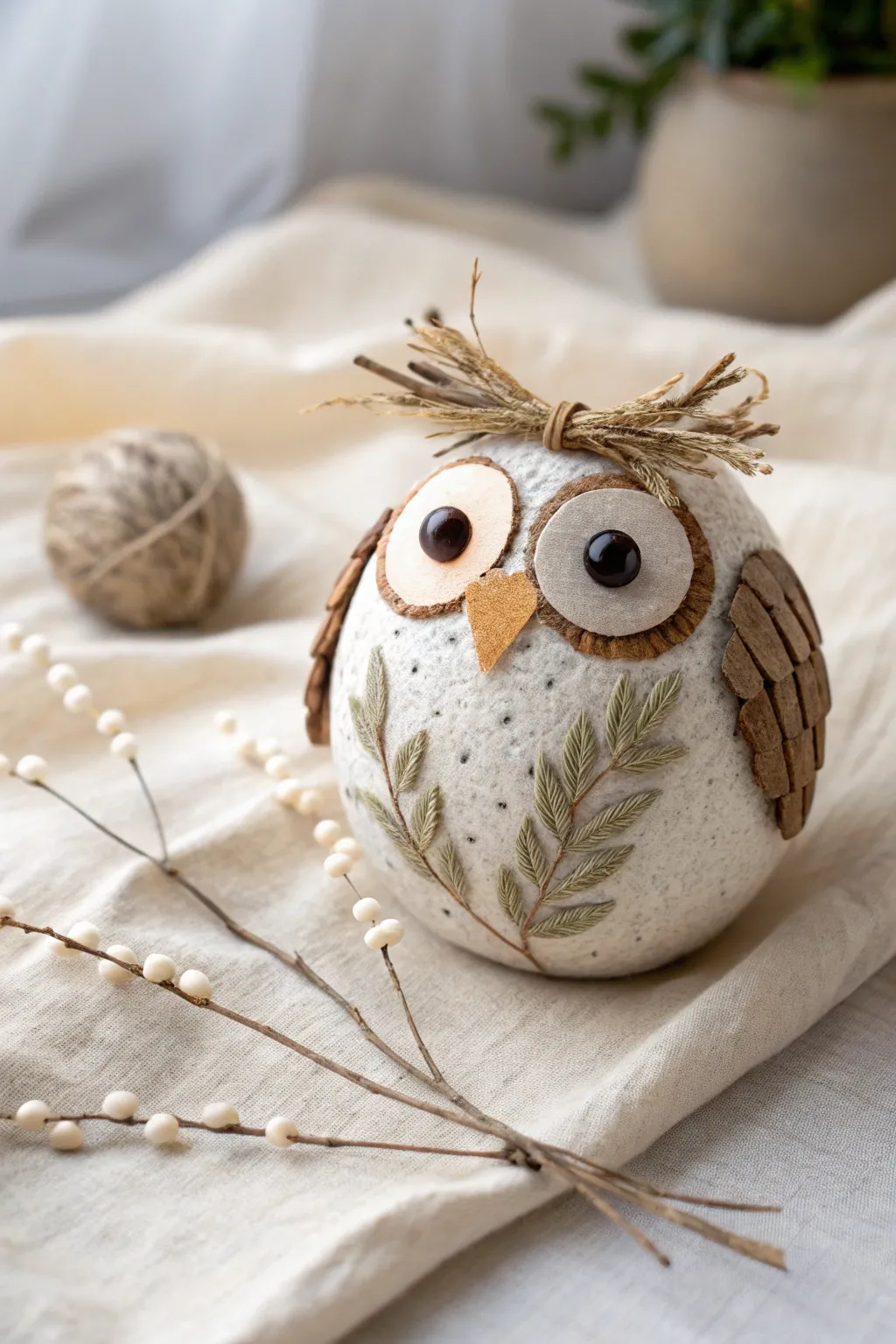 Meet your new whimsical friend: a charming owl crafted with love and creativity!