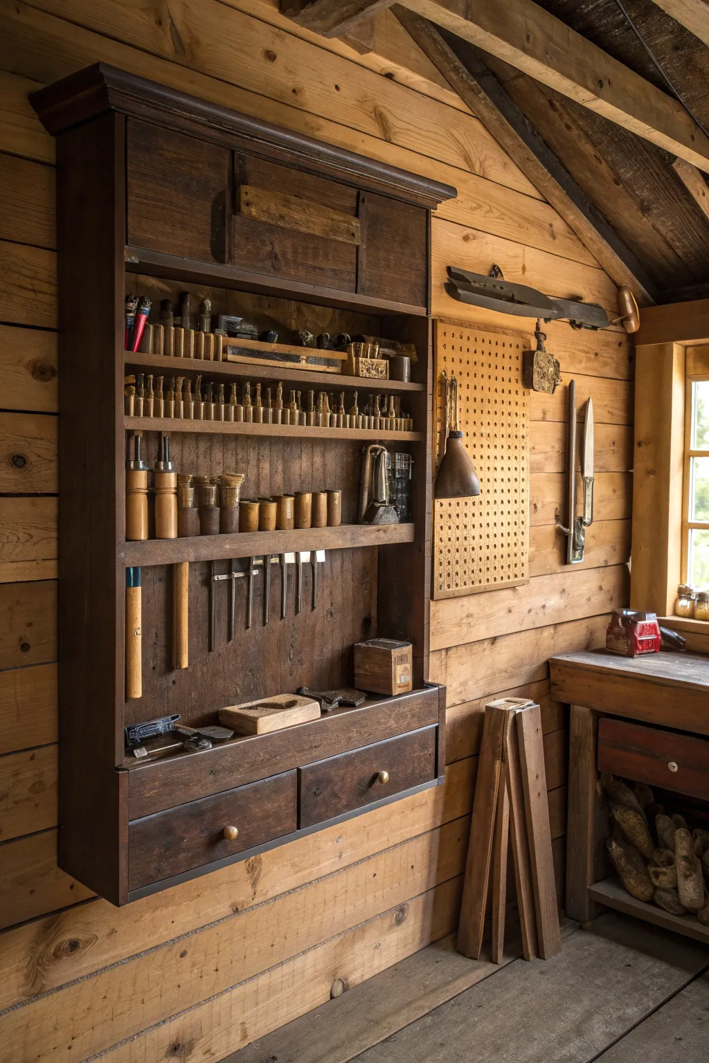 Elevate your craft shed with smart wall storage solutions. Discover the beauty of organization!