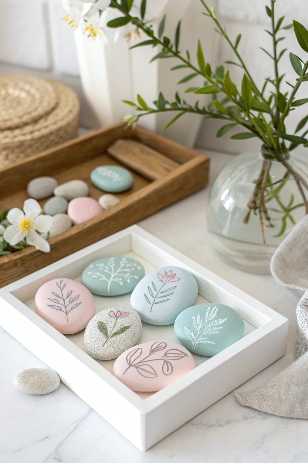 Discover the joy of simplicity with a touch of color in this enchanting Painted Stone Garden.
