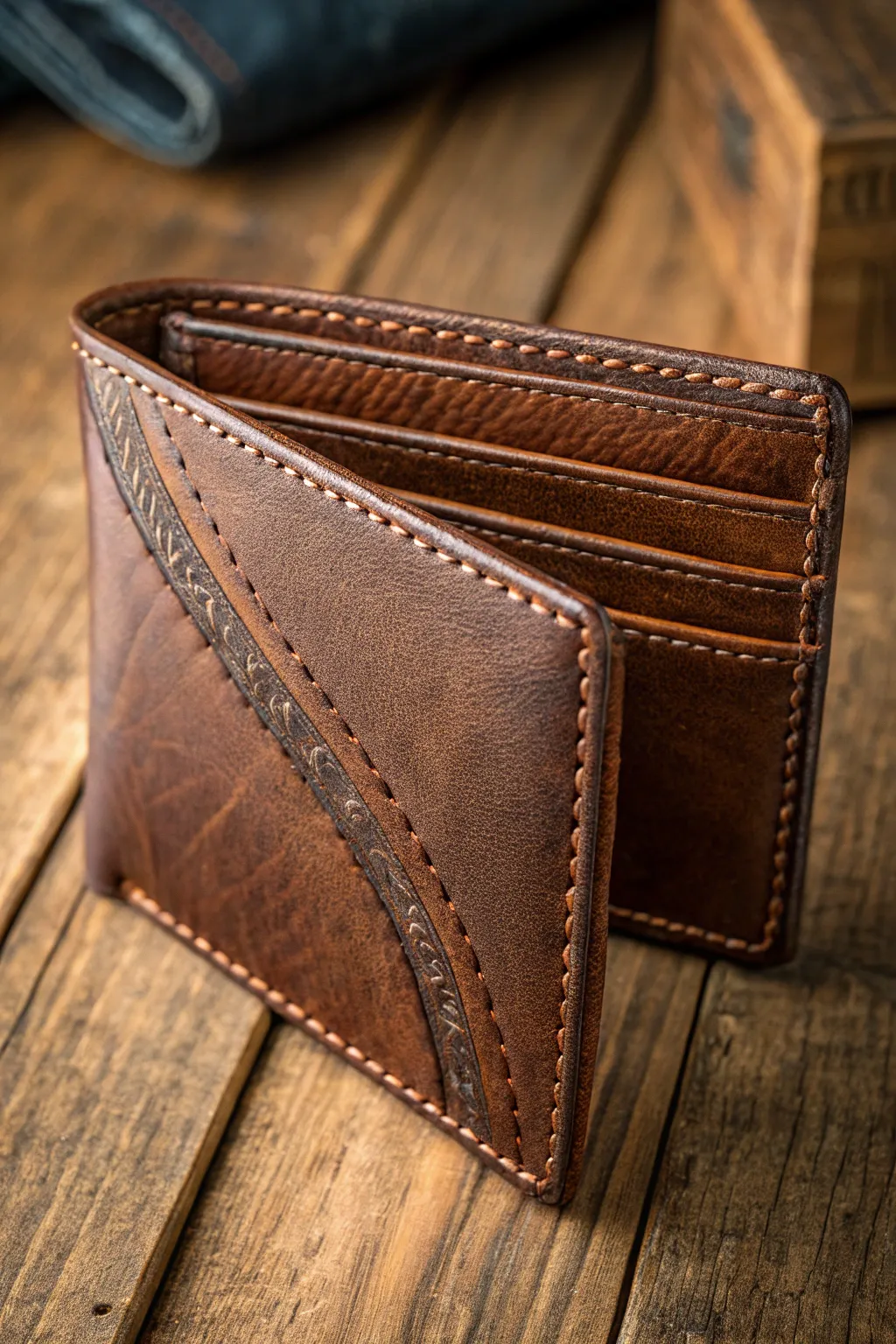 Elevate your style with the craftsmanship of a bespoke leather wallet.