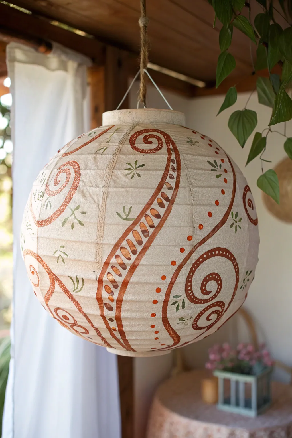 Elevate your space with hand-painted paper lanterns that blend minimalism with boho charm.