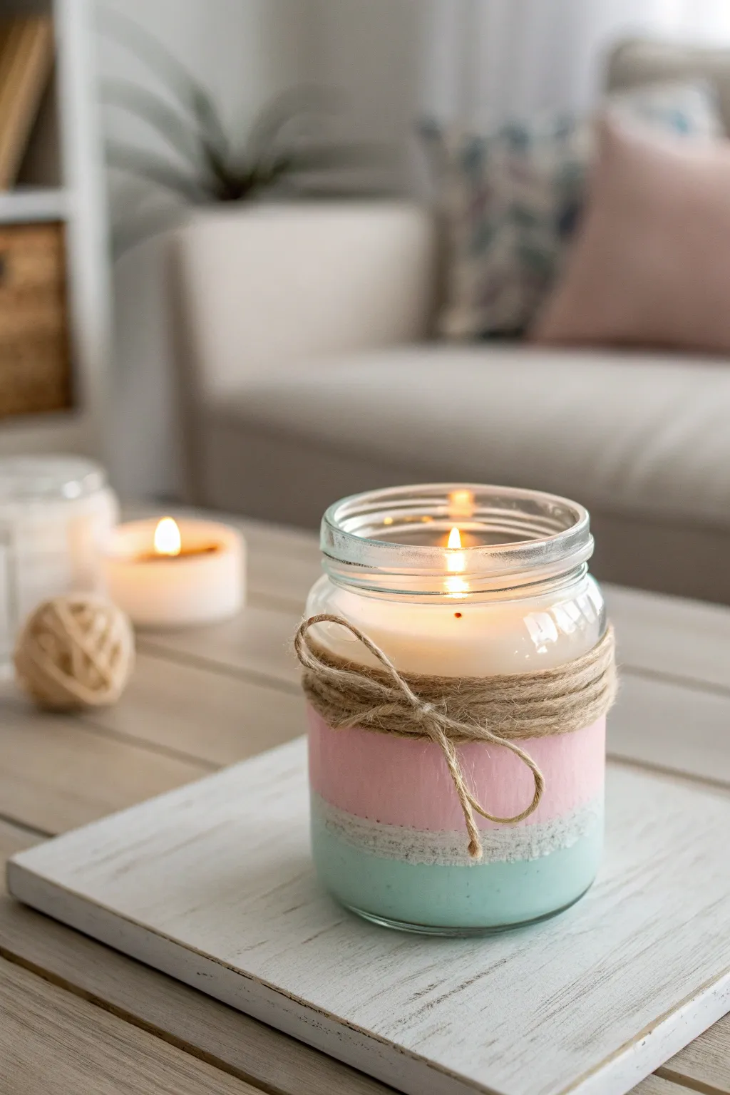 Breathe new life into old jars with a touch of boho charm. 🌿🕯️ #DIYDecor #ScandiStyle