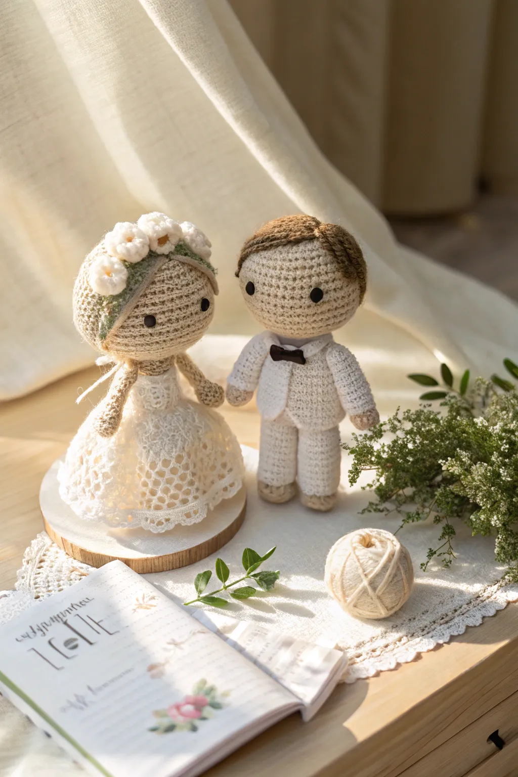 Celebrate love with these handcrafted amigurumi bride and groom dolls, perfect for adding a touch of whimsy to any home. #CrochetLove #ScandinavianMinimalism