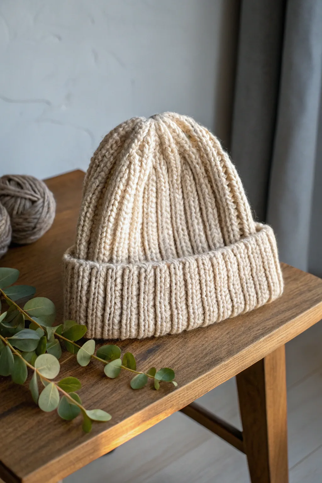 Cozy elegance: Gift warmth and style with this chunky ribbed beanie, perfect for chilly days.