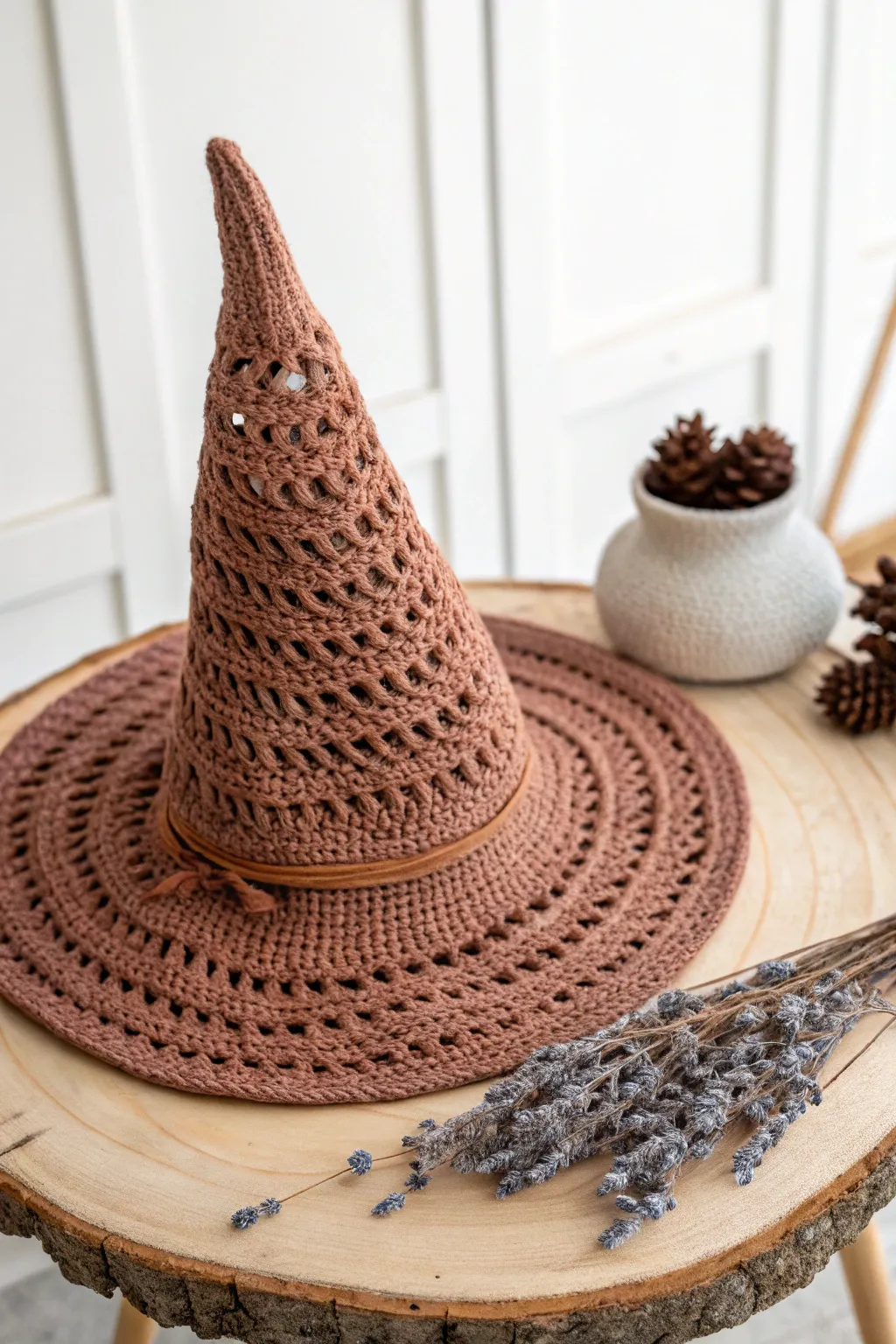 Conjure magic this Halloween with a cozy, handcrafted crochet witch hat.
