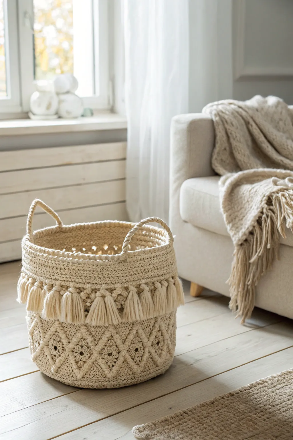 Elevate your space with chic crochet baskets—where style meets functionality.