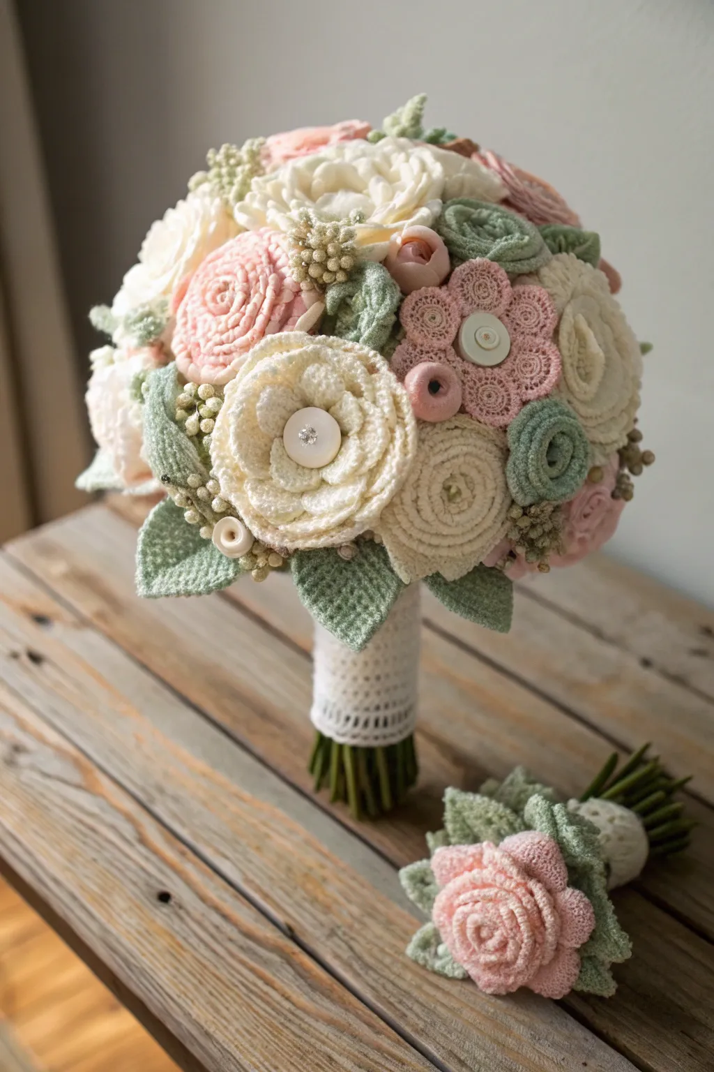 Timeless elegance in every stitch: Discover the beauty of handcrafted crochet bouquets for your special day.