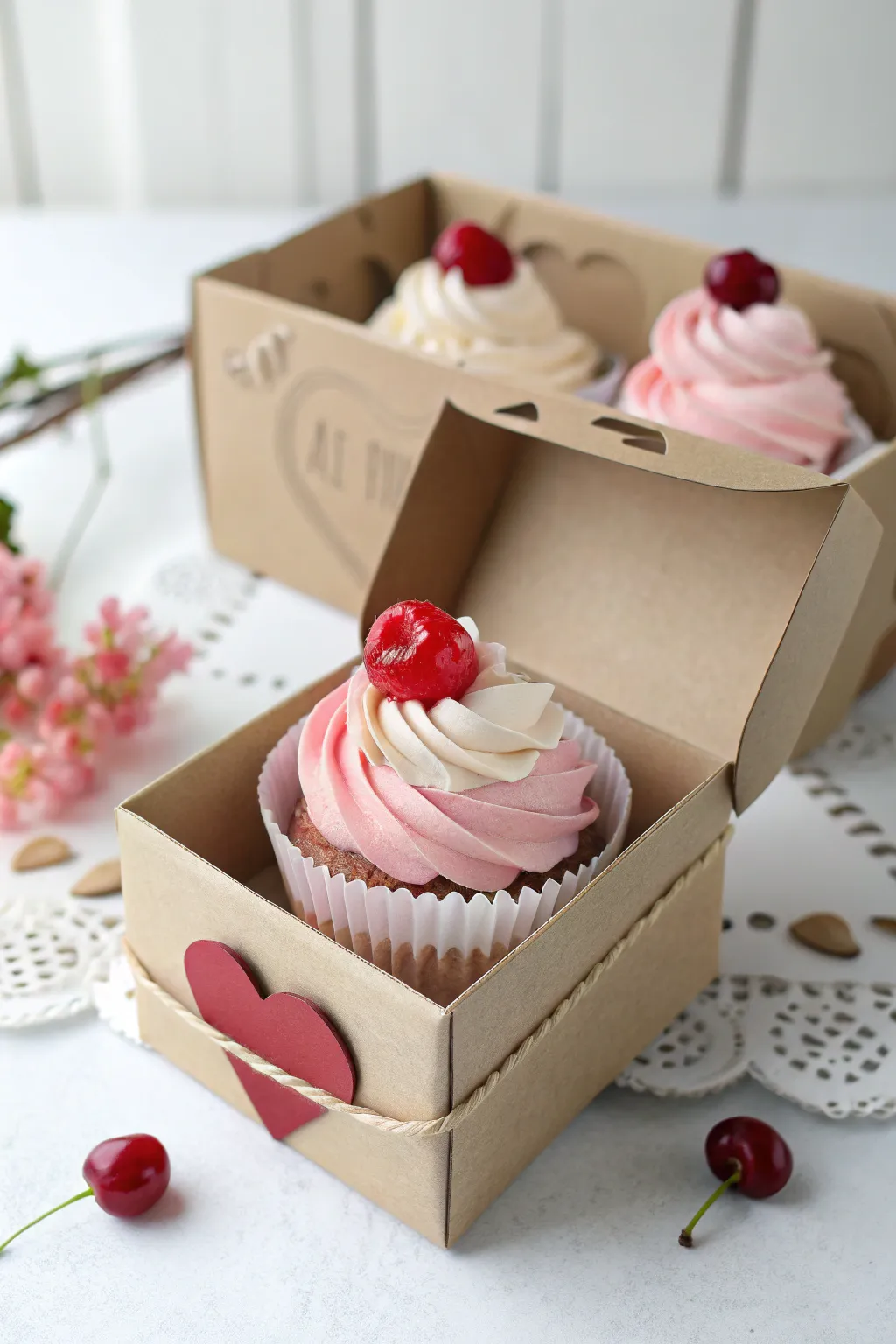 Embrace the charm of simplicity with this delightful cupcake-inspired Valentine's box, where minimalist elegance meets playful creativity.