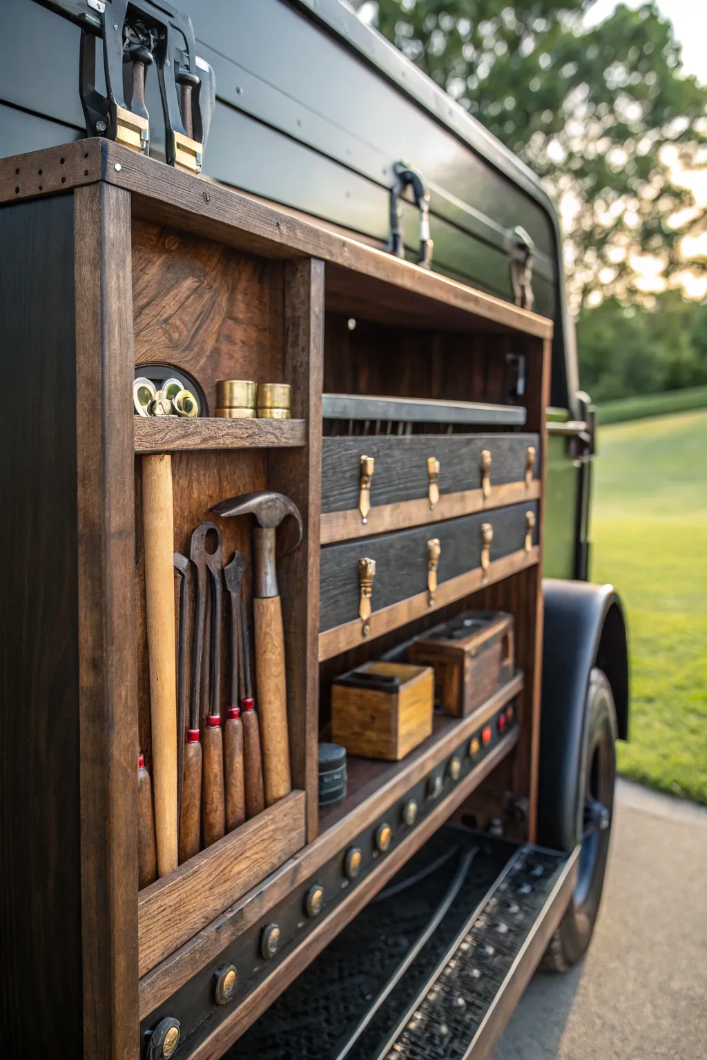 Elevate your trailer's style with a bespoke storage rack—where craftsmanship meets functionality.