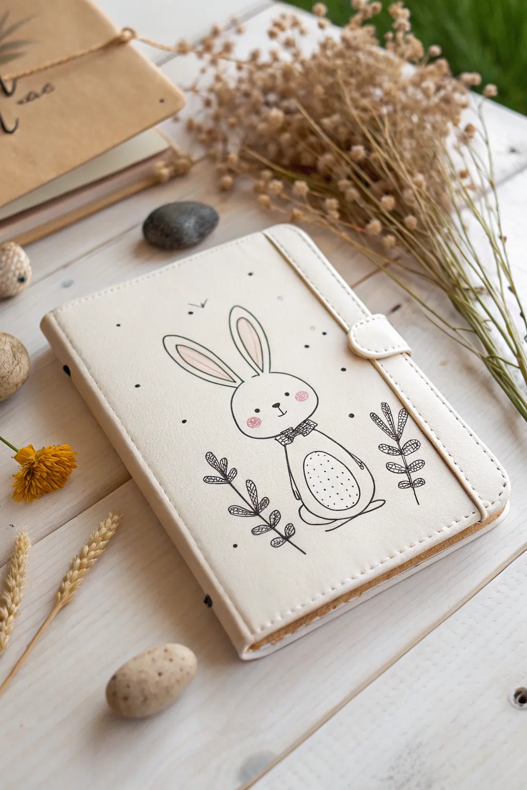 Capture the charm of adorable animal doodles with this minimalist bunny notebook, perfect for adding a touch of whimsy to your creative space.