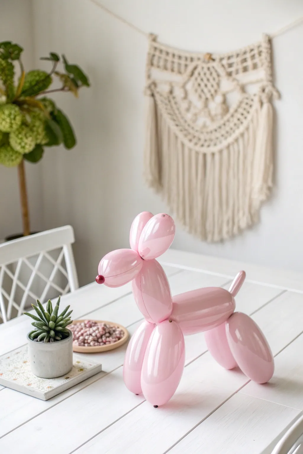 Embrace playful elegance with a charming pastel balloon dog, a timeless favorite with a minimalist twist.