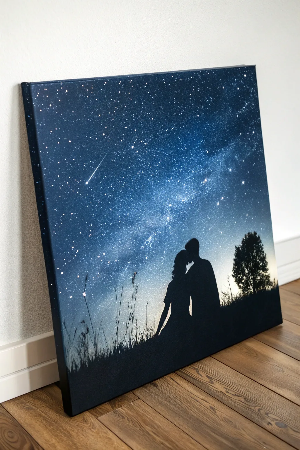 Eternal Love Under Starry Skies: Capture the magic of silhouetted romance.