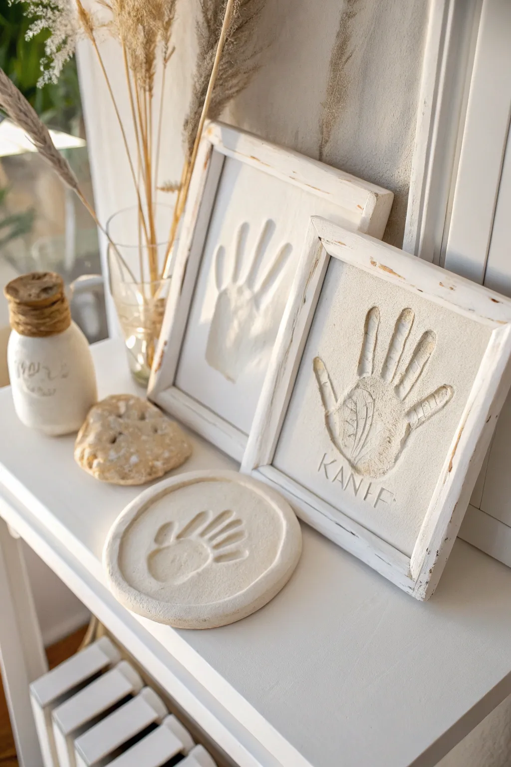 Capture your love story with a timeless handprint keepsake, blending minimalist elegance with boho charm.
