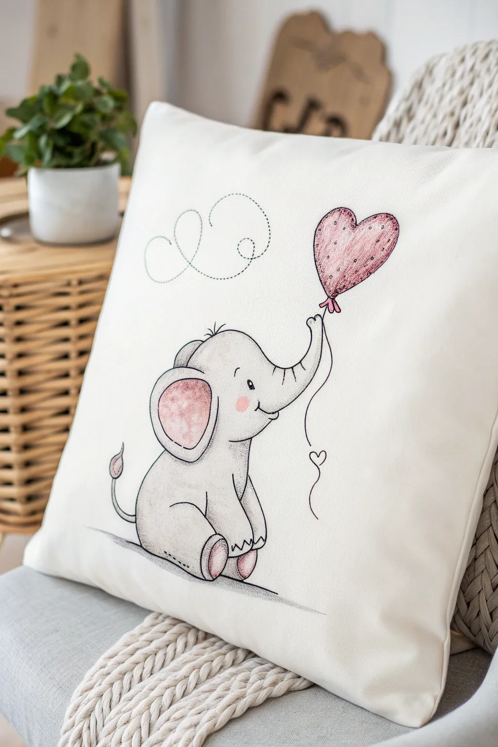 Whimsical Elephant Love: A heartwarming touch for any nursery.