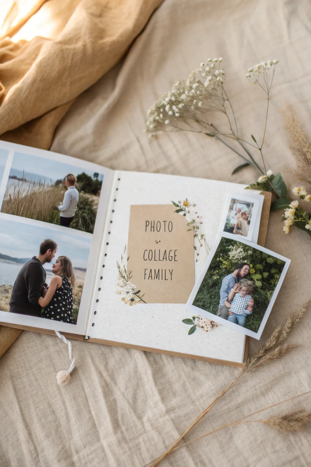 Capture cherished memories with a handmade family photo collage, where every picture tells a unique story.