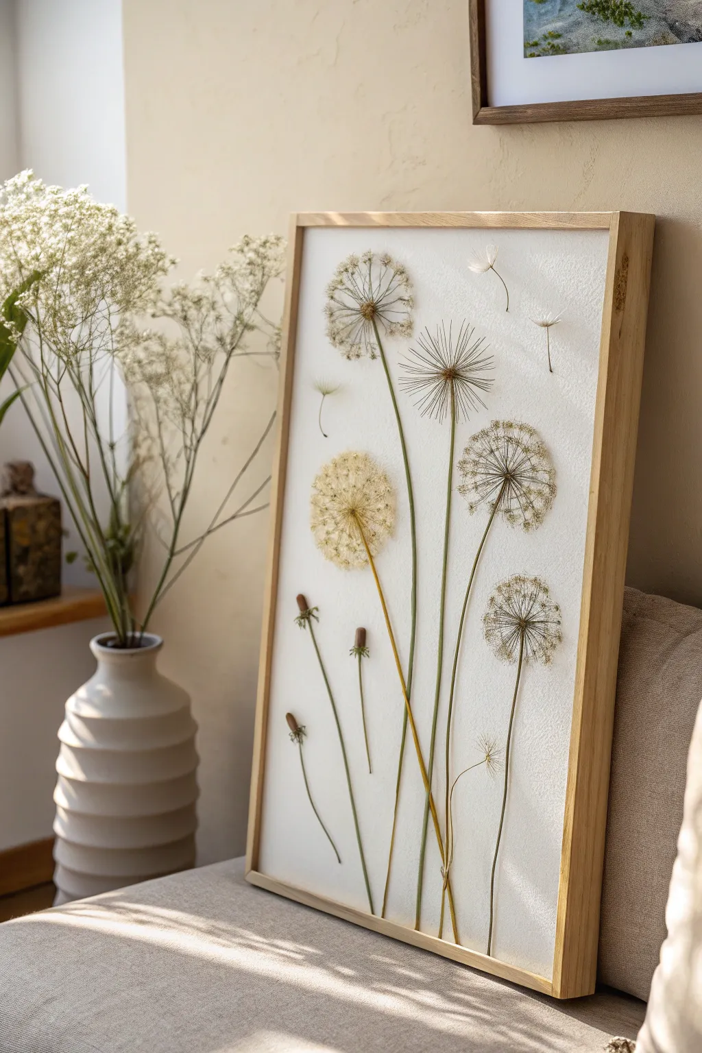 Embrace the beauty of nature with this exquisite dandelion wall art, blending minimalist elegance with boho charm.