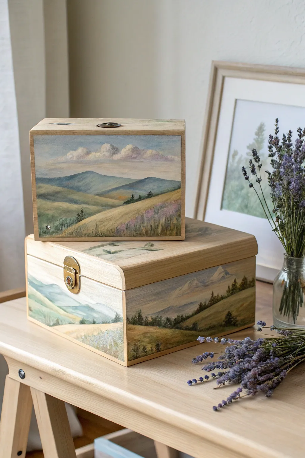 Transform your storage into a painted masterpiece and bring a touch of serene artistry to your space.