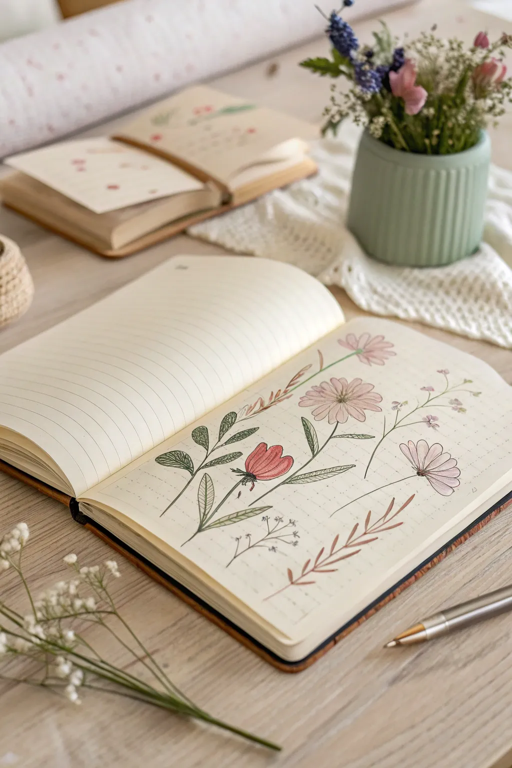Let your journal bloom with nature's touch — a simple yet stunning way to bring life to your pages.