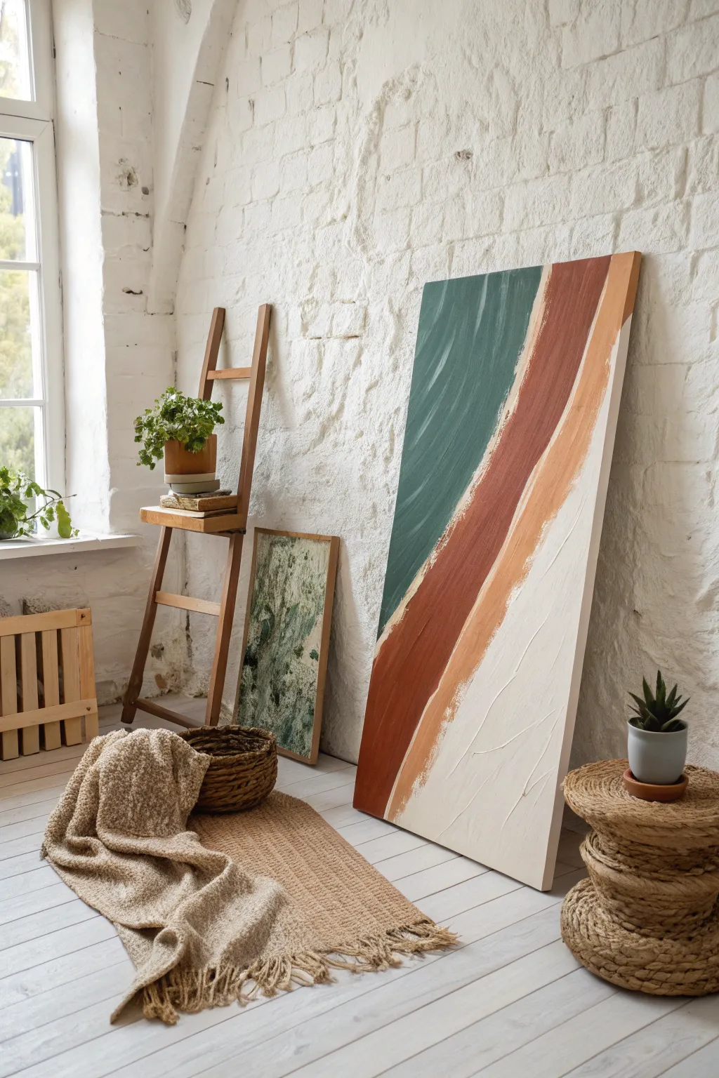 Unleash your creativity with bold brushstrokes that bring modern elegance to any space. #DIYArt #ScandinavianBoho