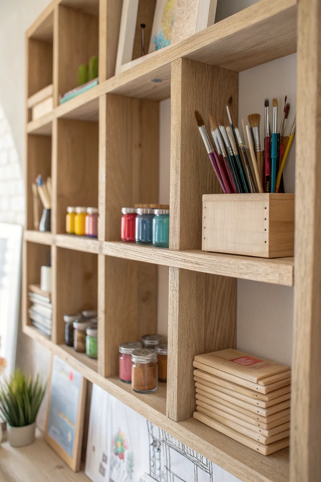 Achieve organized bliss with Scandinavian-inspired cubby shelves—where simplicity meets creativity.