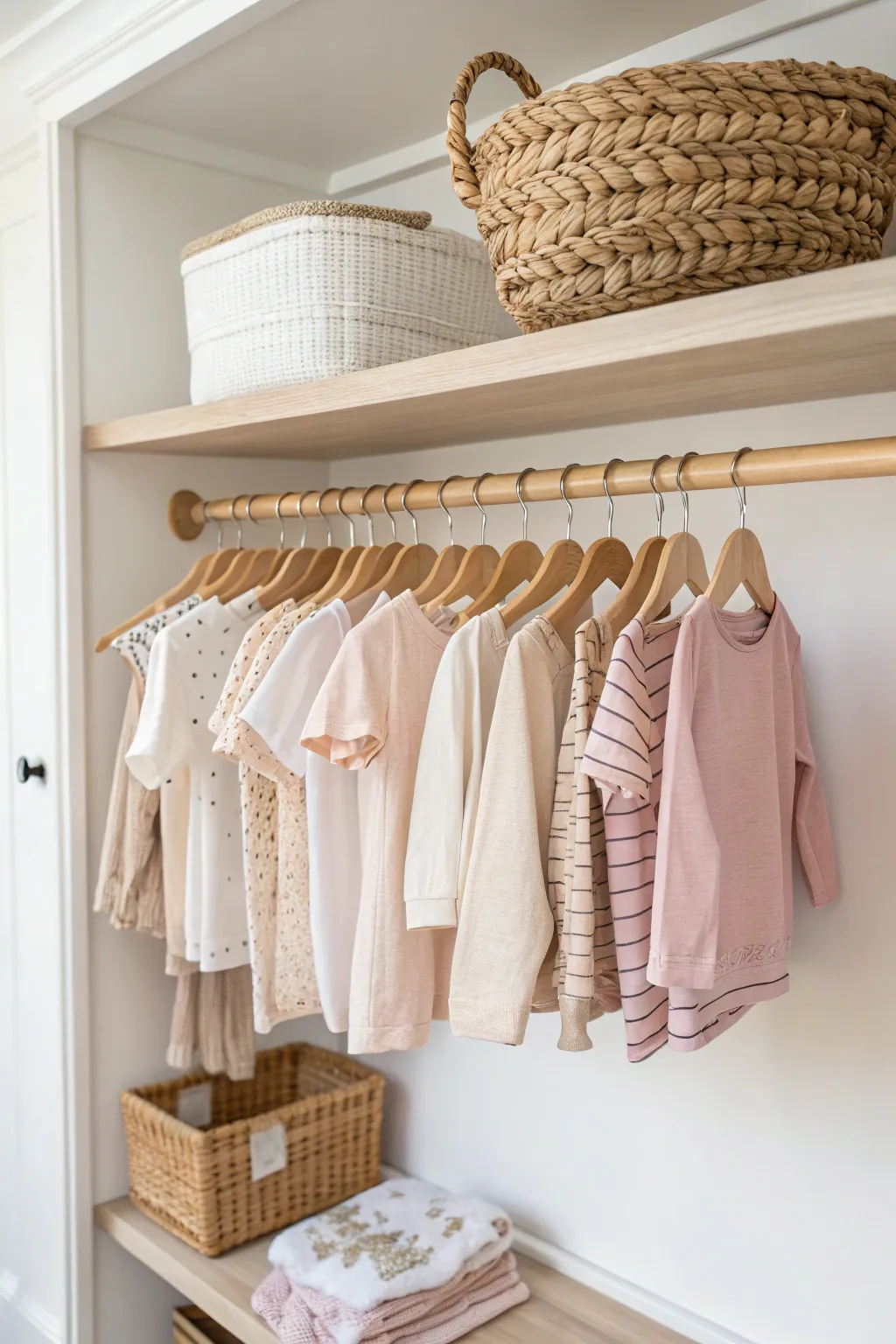 Maximize your baby's closet space with chic double hanging rods!