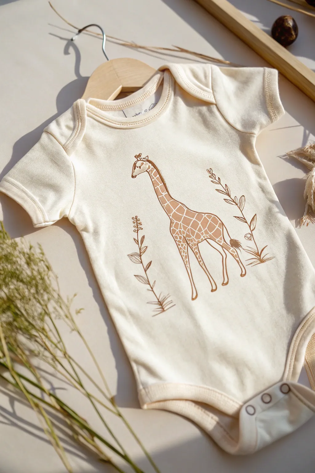 Embrace whimsy with handcrafted safari style 🌿✨ #DIYBabyOnesie #CraftedWithLove