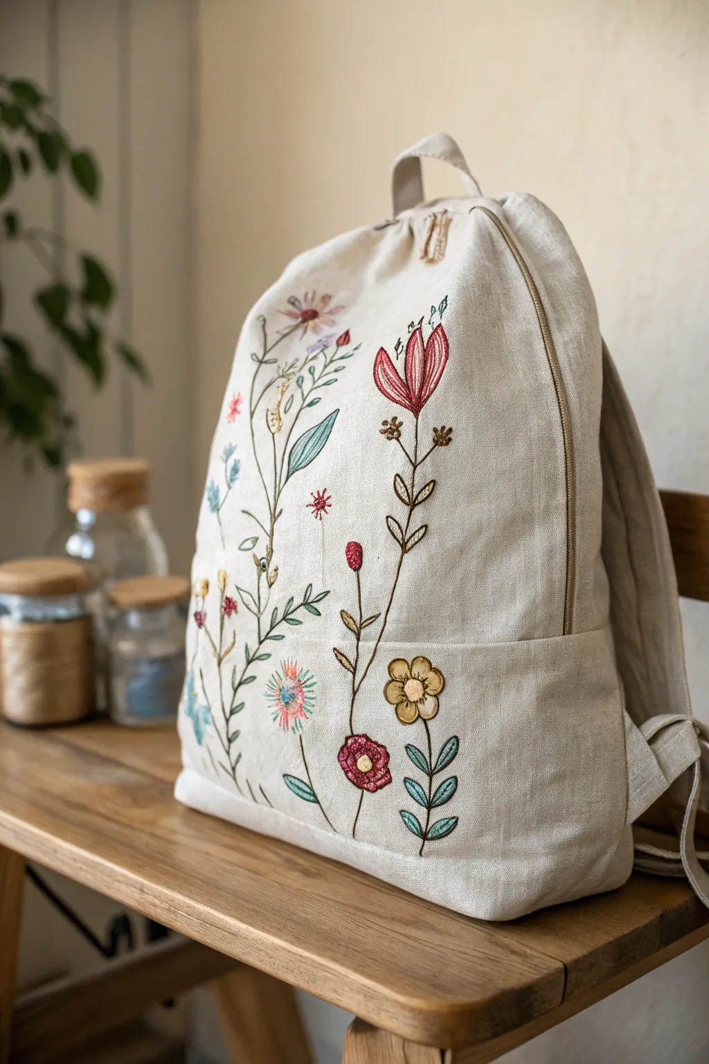 Unleash your creativity with fabric markers: transform a simple backpack into your personal masterpiece.