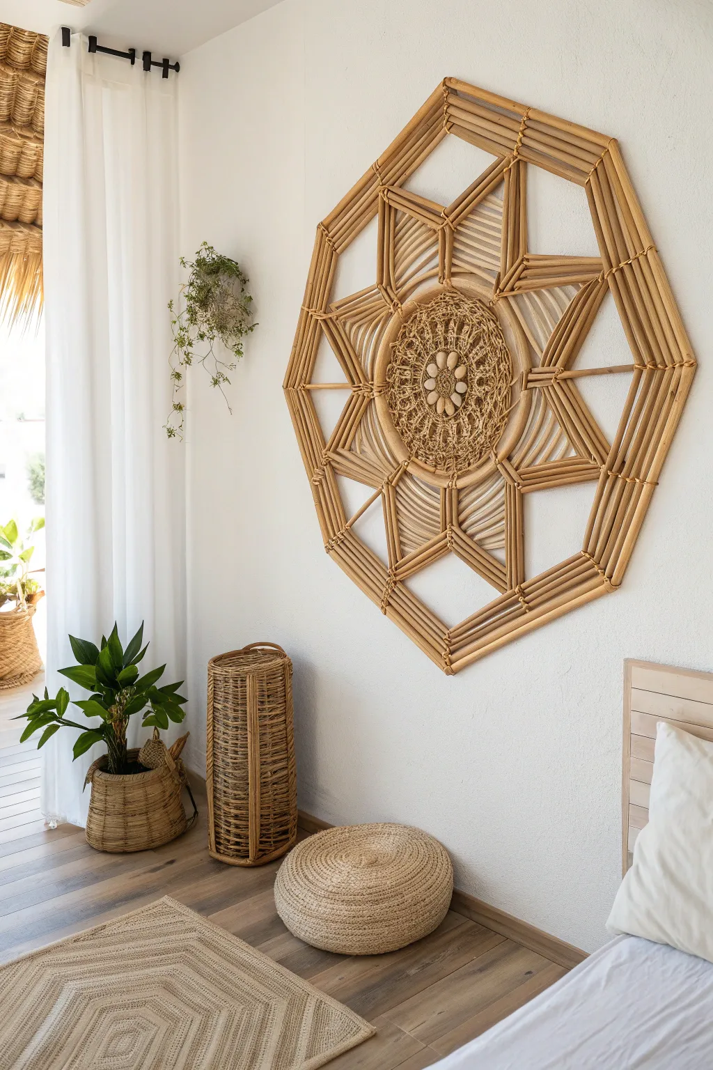 Add a touch of elegance with geometric bamboo wall art, where Scandinavian simplicity meets Boho charm.