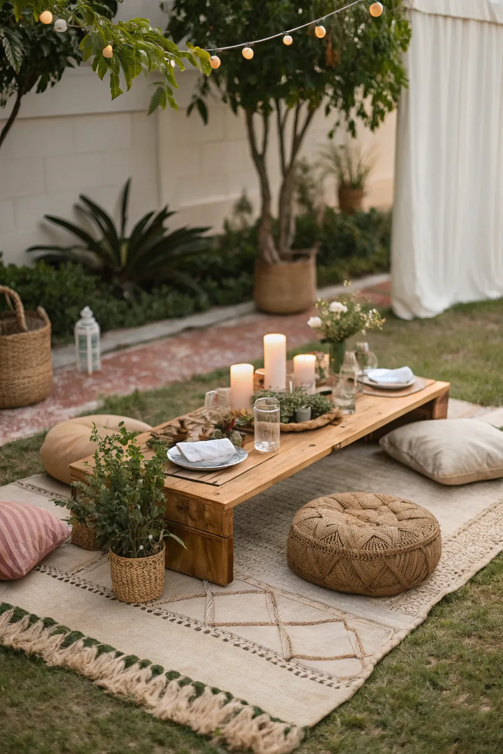 Unwind in style with this cozy boho backyard seating area.