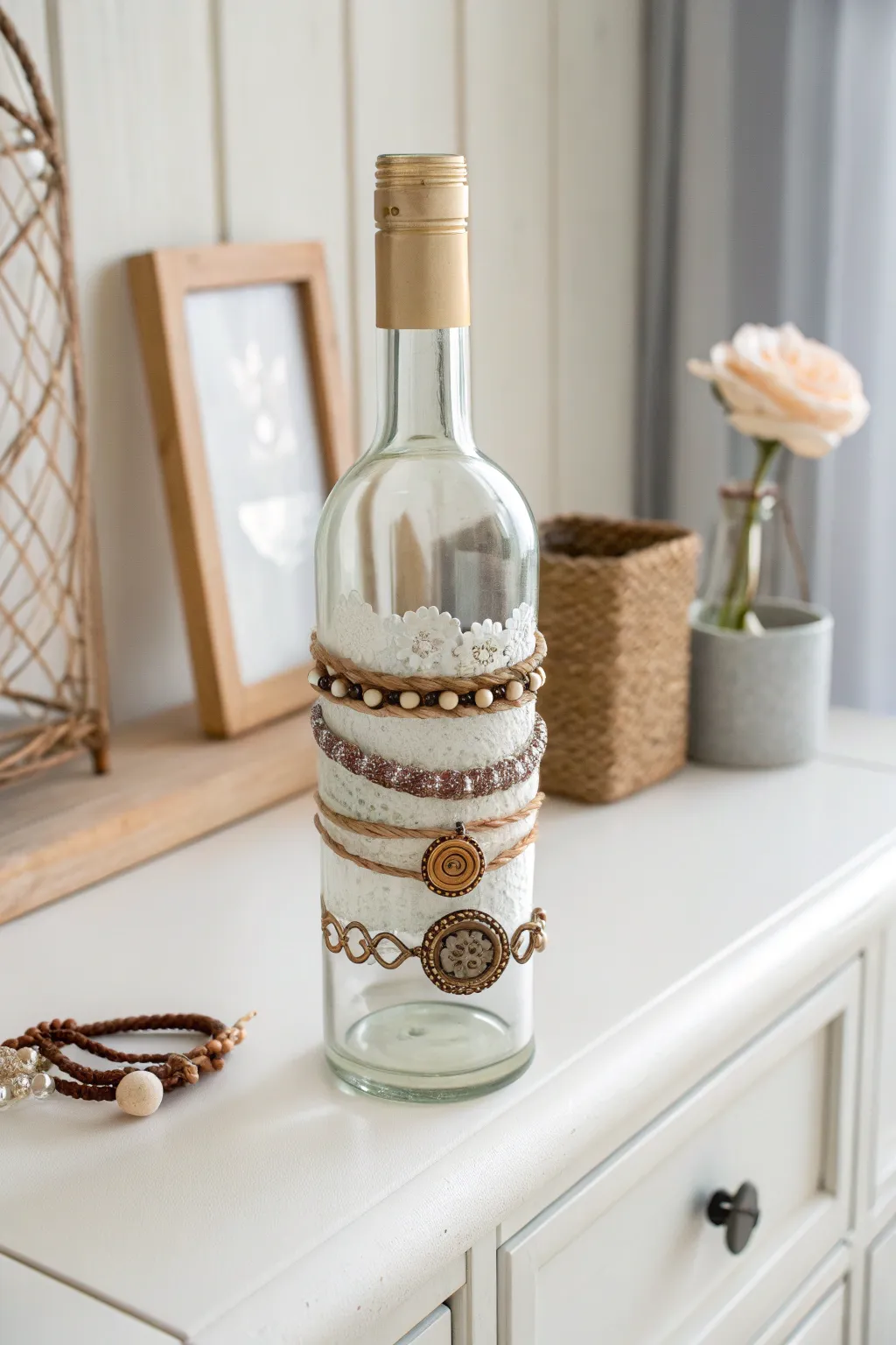 Transform your dresser with this chic and sustainable bracelet display idea.