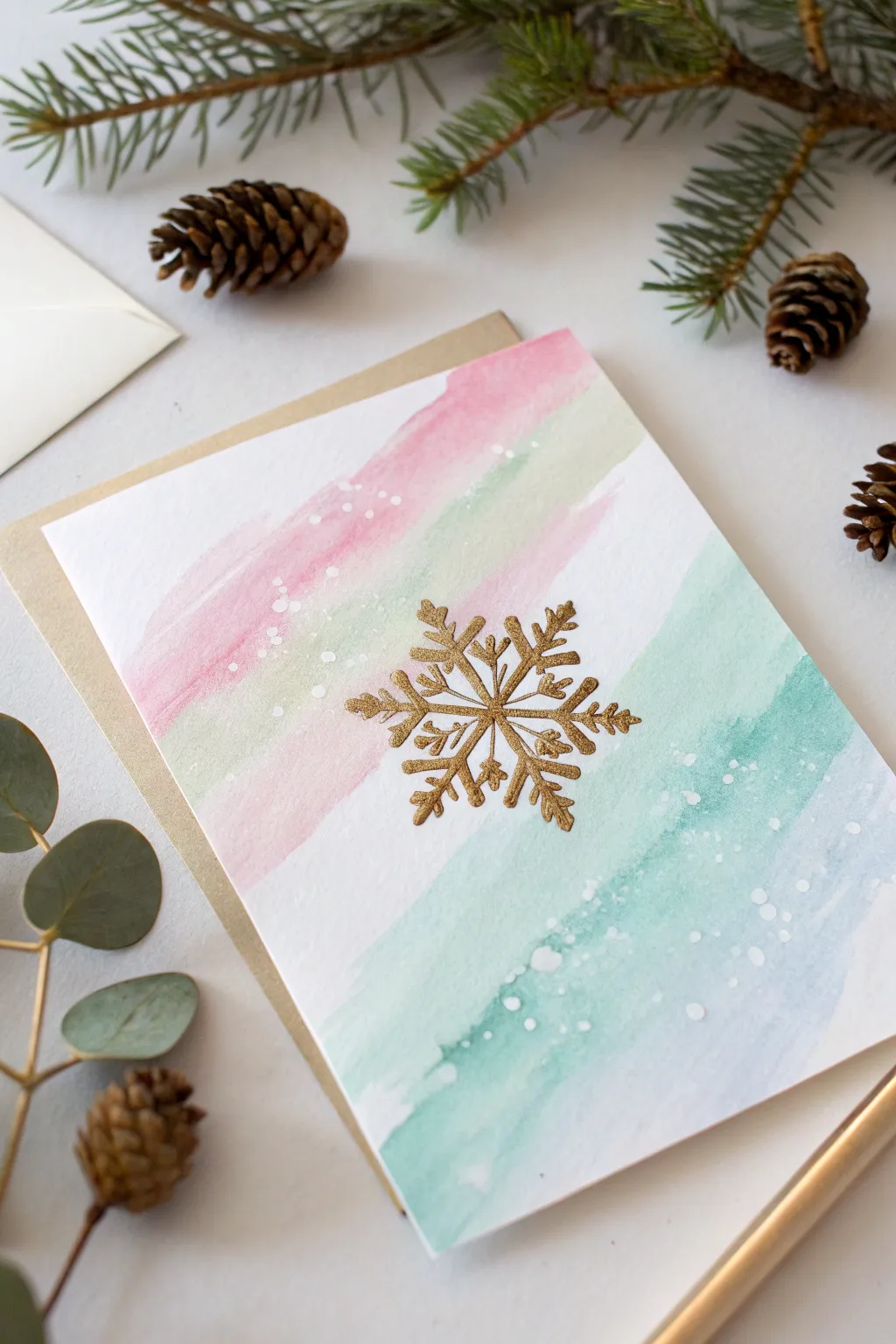 Embrace the art of simplicity with handcrafted watercolor Christmas cards. Each brushstroke tells a story, making your holiday greetings uniquely personal.