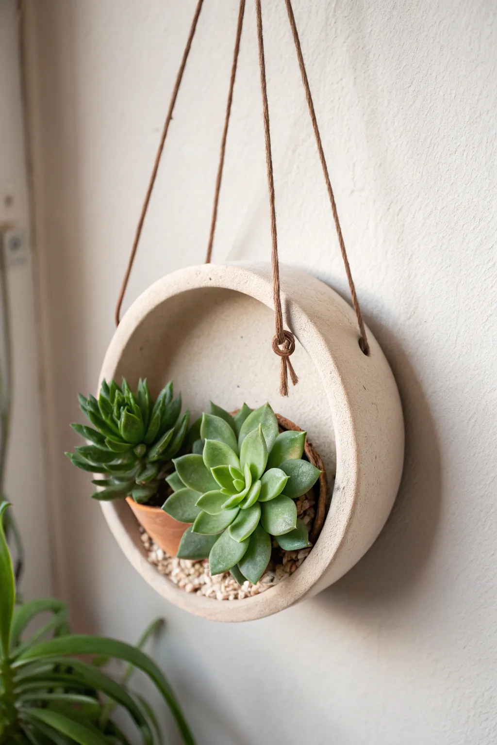 Elevate your space with the subtle charm of a minimalist clay disc planter.