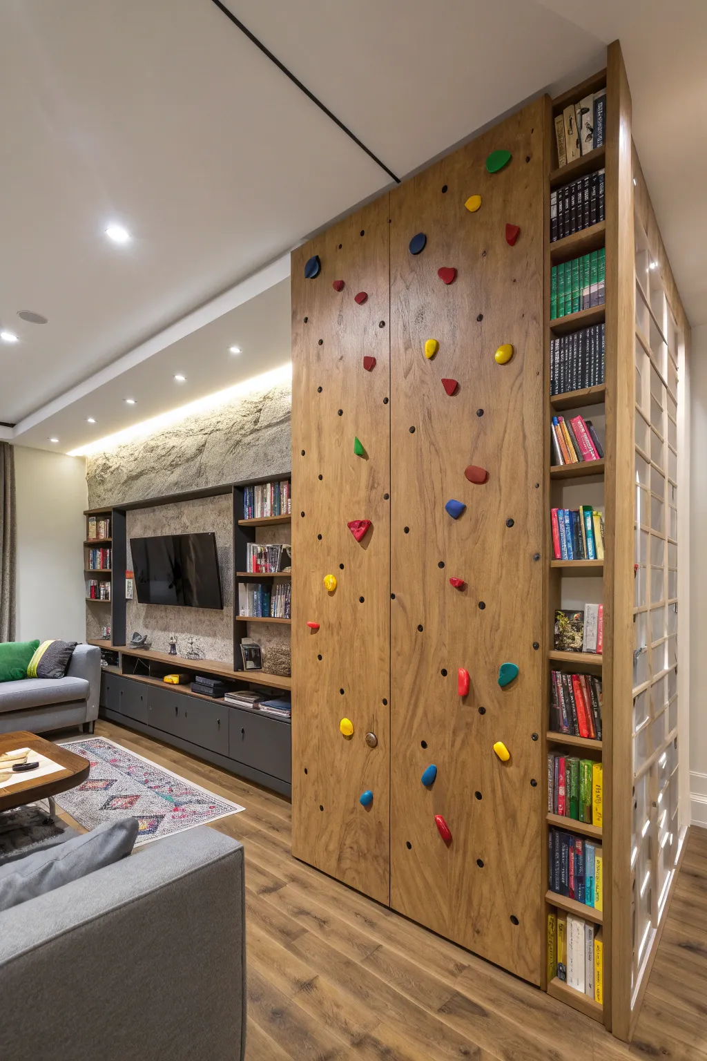 Elevate your living space with a touch of adventure—discover the art of crafting your own climbing wall!