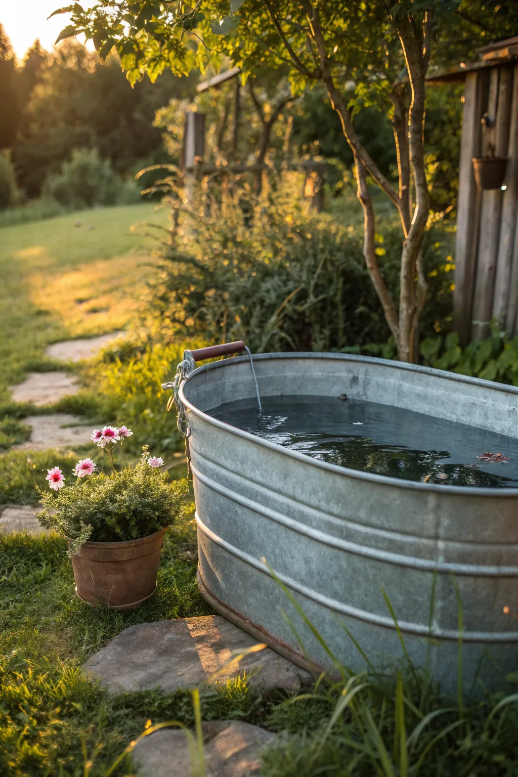 Transform your backyard into a Stock Tank Wonderland – where rustic charm meets refreshing tranquility.
