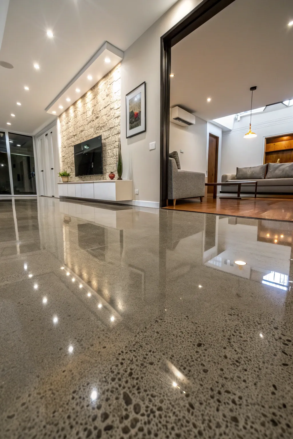 Experience the elegance of polished concrete—where craftsmanship meets modern minimalism.