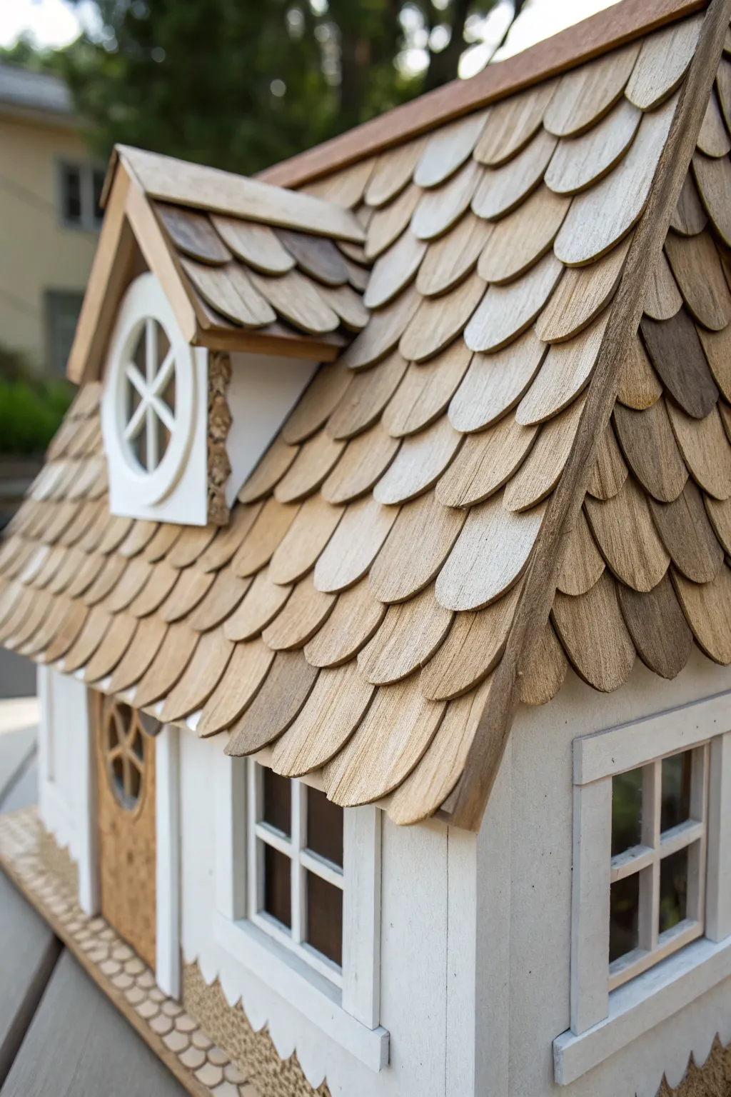 Transform your dollhouse with charming cardboard shingles—an easy and budget-friendly craft that adds delightful detail!
